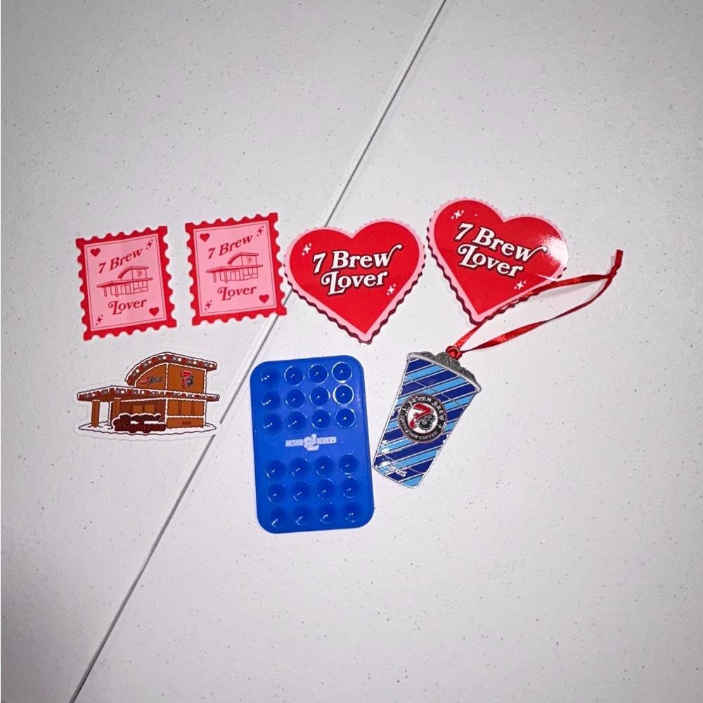 7 Brew Coffee Ornament, stickers and phone buddy